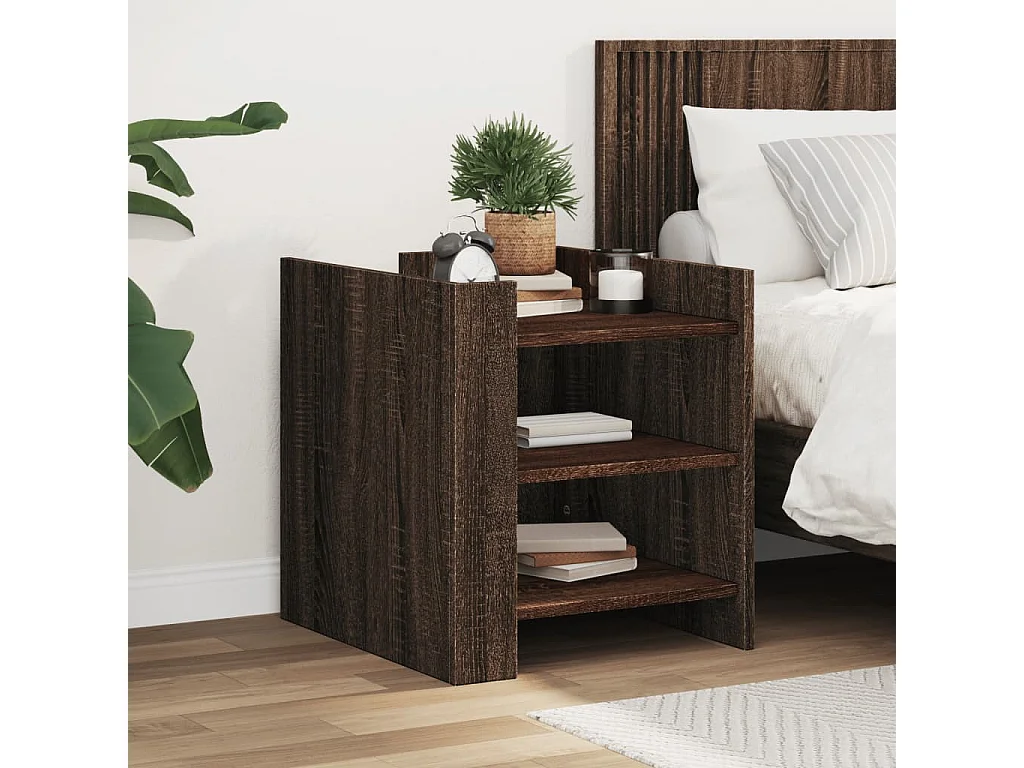 Nachttisch-Beistelltisch Braun Eichen-Optik 45x50x50 cm Holzwerkstoff SHL50706
