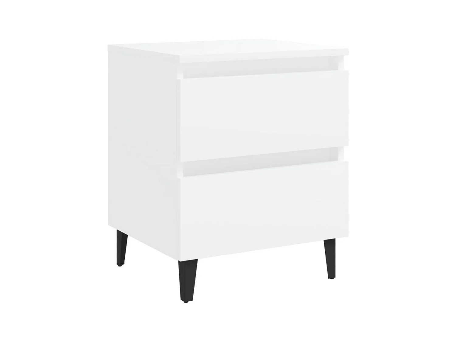 Mesita de noche | Mesilla de noche blanco madera contrachapada 40x35x50 cm