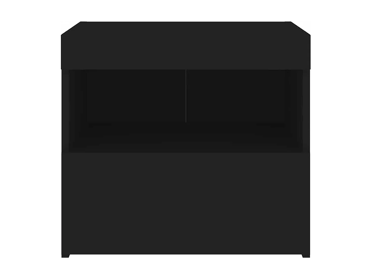 Mesita de noche | Mesilla de noche con luces LED negro 50x40x45 cm