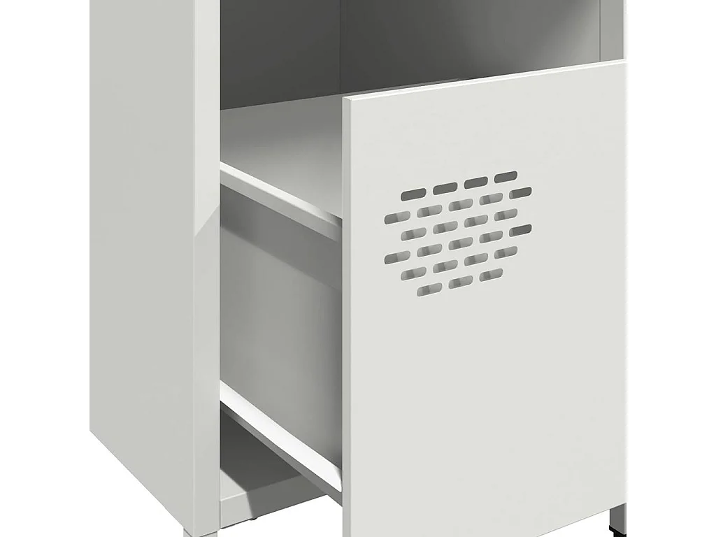 Nachttisch 2er Set-Beistelltisch-Nachttischkommode Weiß 35x39x43,5 cm Stahl SHL56347