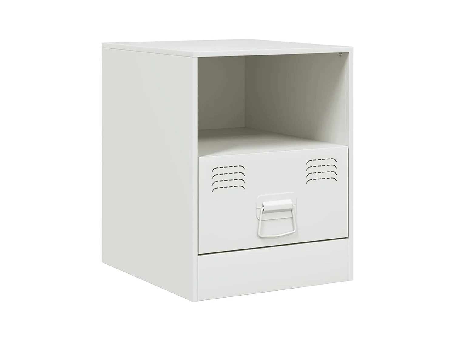 Mesitas de noche | Mesilla de noche 2 unidades acero blanco 34,5x39x44 cm