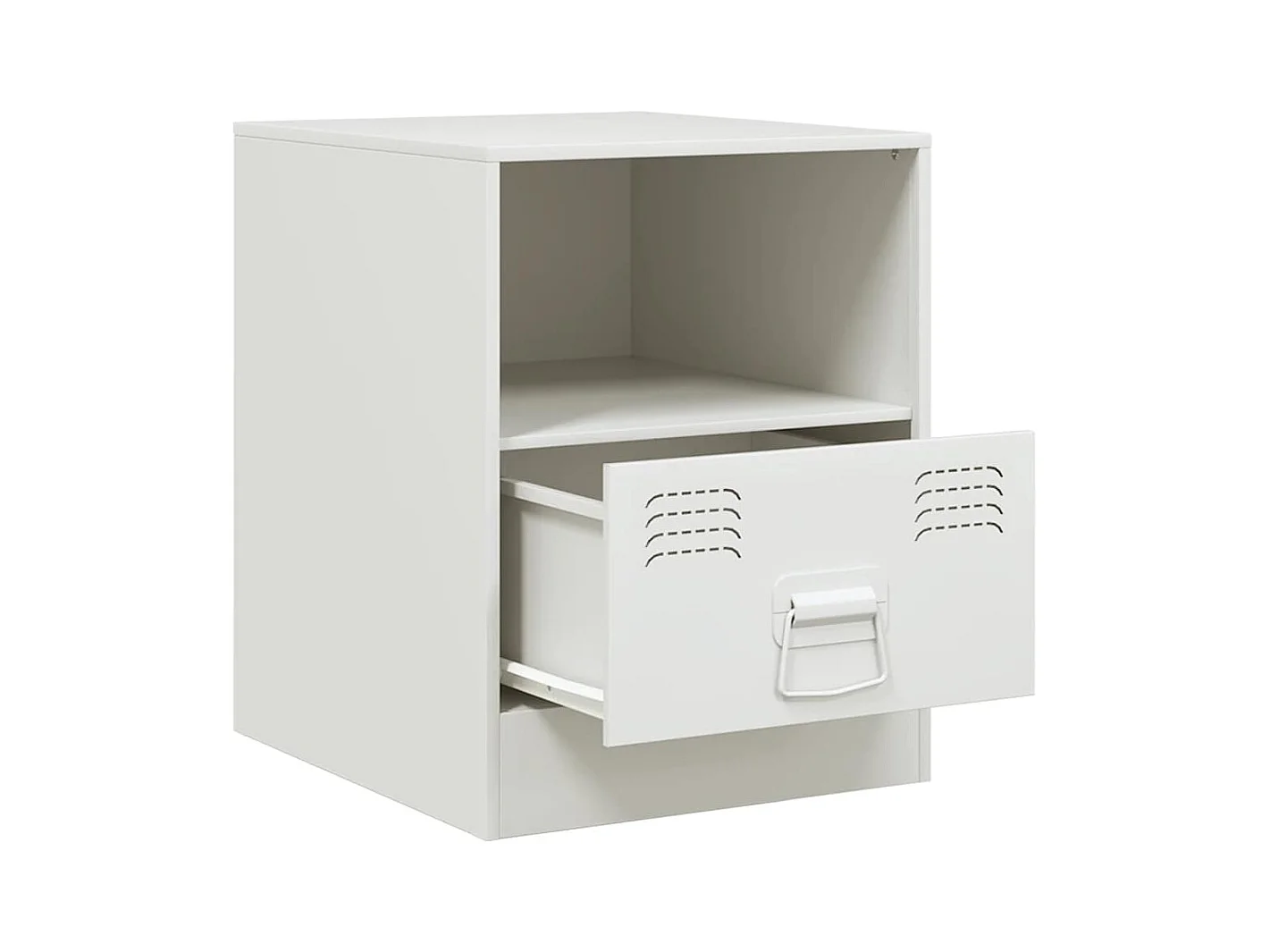 Mesitas de noche | Mesilla de noche 2 unidades acero blanco 34,5x39x44 cm