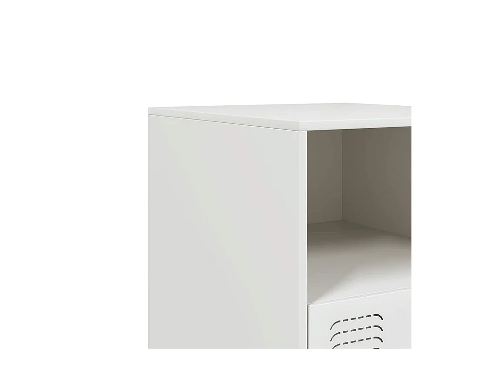 Mesitas de noche | Mesilla de noche 2 unidades acero blanco 34,5x39x44 cm