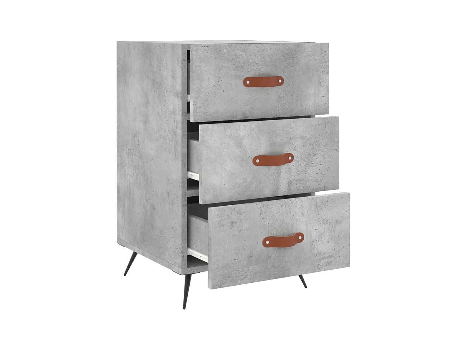 Mesita de noche | Mesilla de noche madera de ingeniería gris hormigón 40x40x66 cm