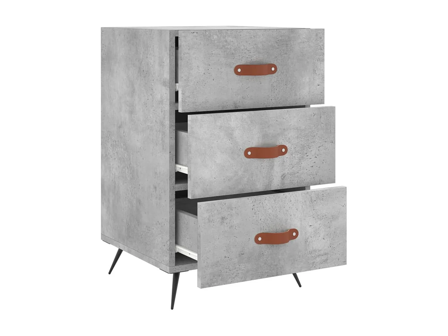 Nachttisch-Beistelltisch Betongrau 40x40x66 cm Holzwerkstoff SHL46370