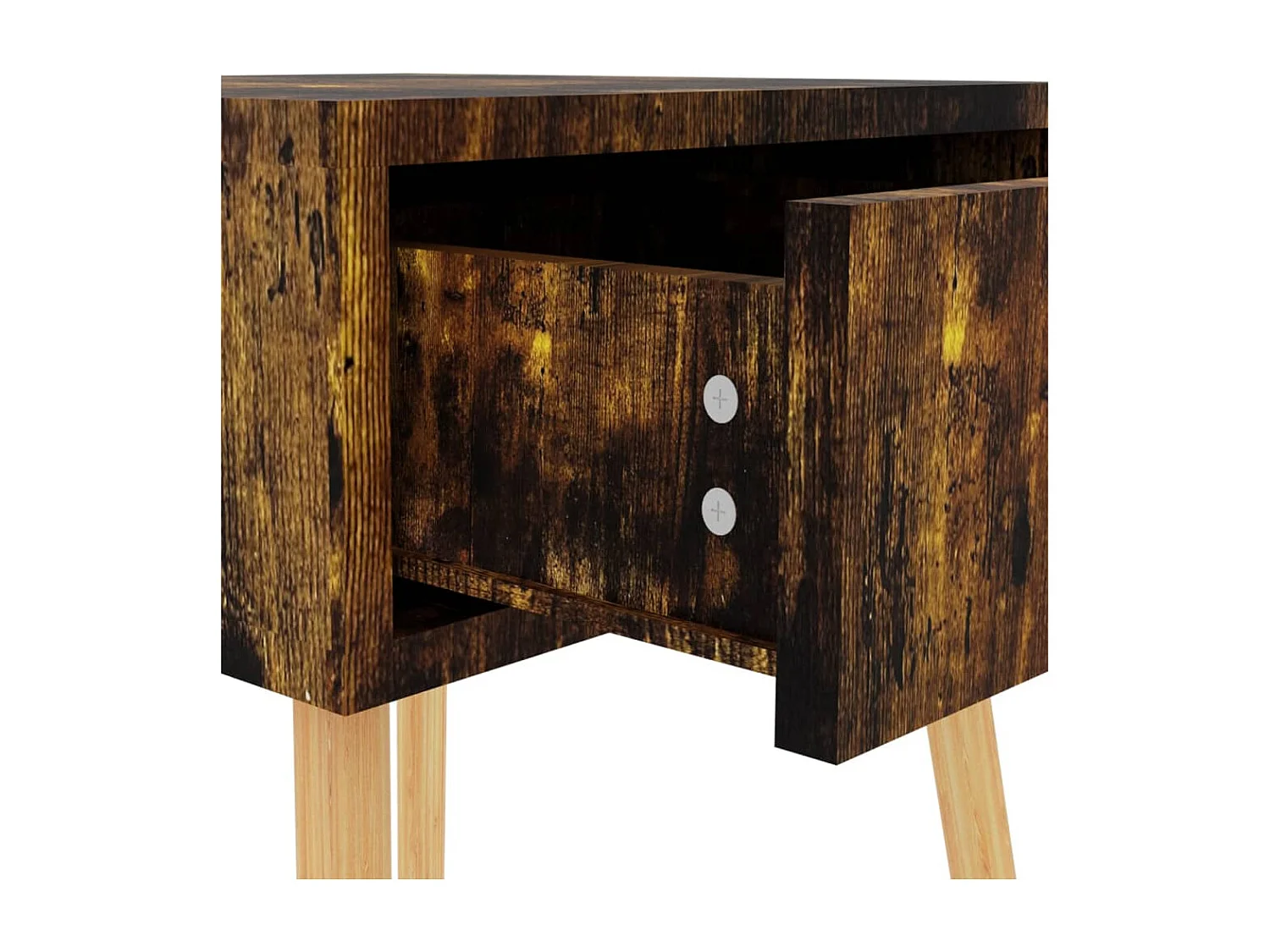 Mesita de noche | Mesilla de noche madera de ingeniería roble ahumado 40x40x56 cm