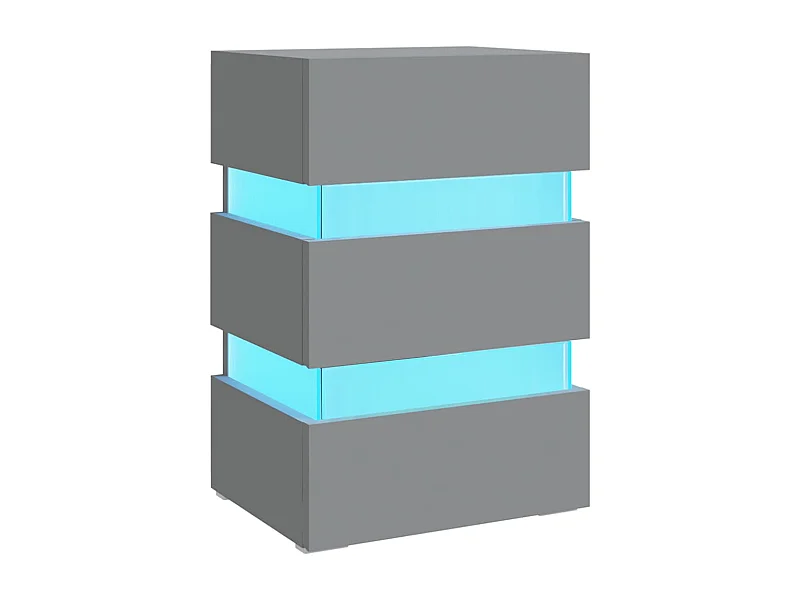 Table de chevet-Table d'appoint à LED Gris 45x35x67 cm Bois d'ingénierie