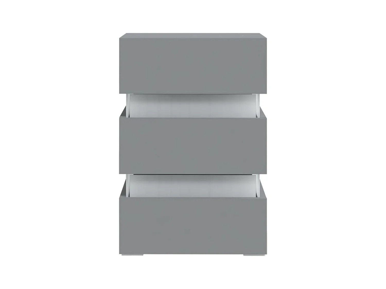 Mesita de noche | Mesilla de noche luz LED madera de ingeniería gris 45x35x67 cm