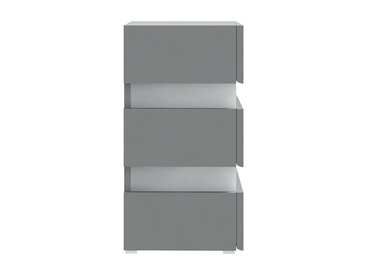 Mesita de noche | Mesilla de noche luz LED madera de ingeniería gris 45x35x67 cm