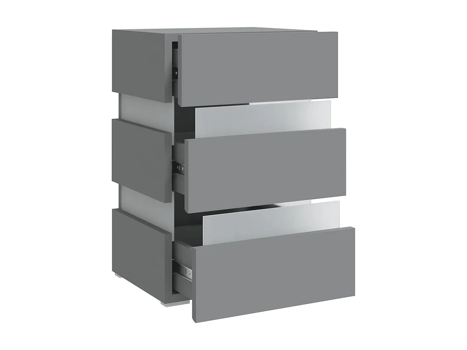 Mesita de noche | Mesilla de noche luz LED madera de ingeniería gris 45x35x67 cm