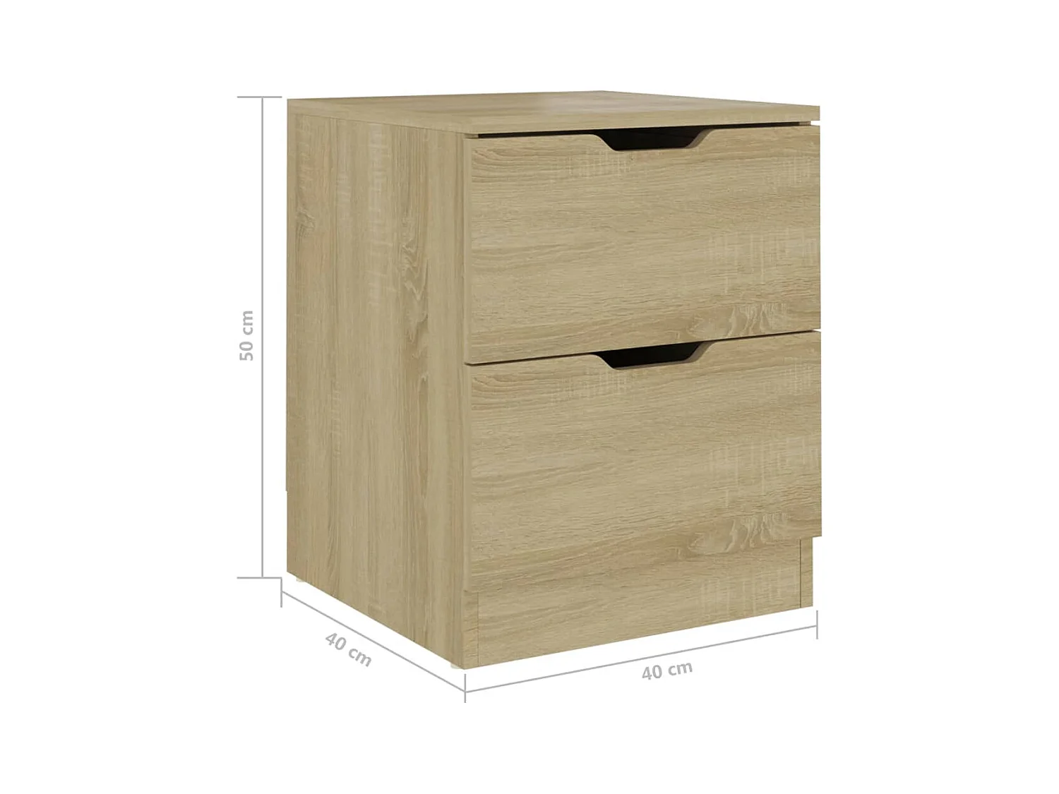 Mesita de noche | Mesilla de noche madera de ingeniería roble Sonoma 40x40x50 cm