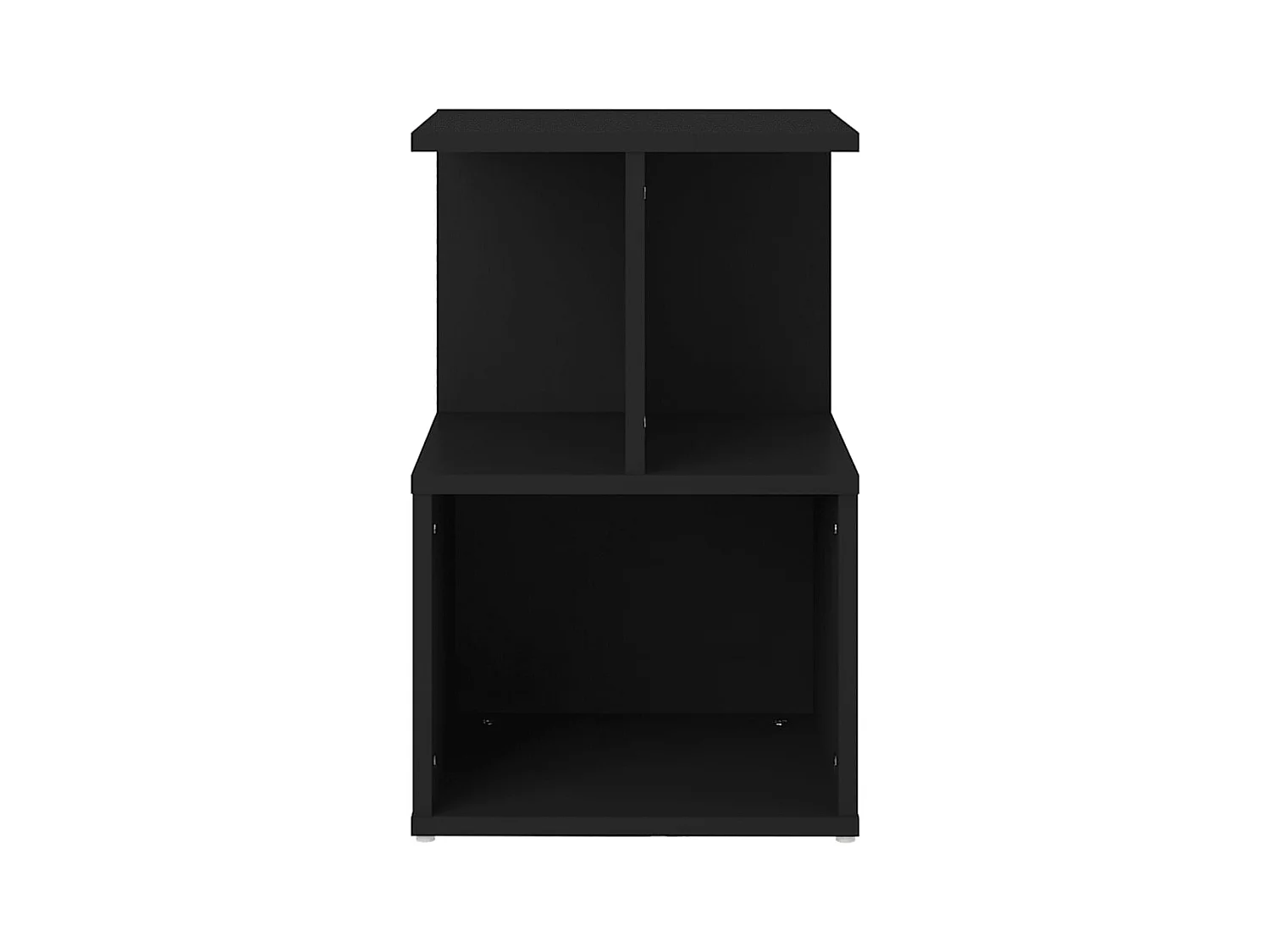 Mesita de noche | Mesilla de noche madera contrachapada negro 35x35x55 cm