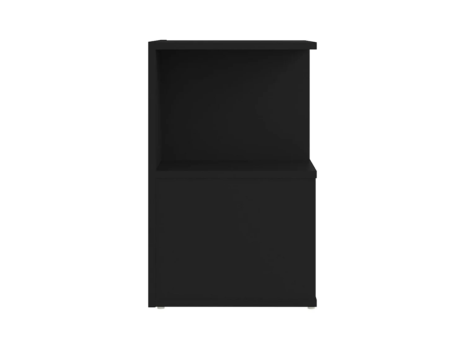 Mesita de noche | Mesilla de noche madera contrachapada negro 35x35x55 cm