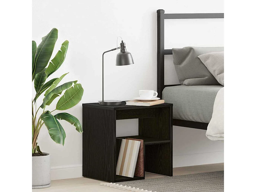 Nachttisch-Beistelltisch Schwarze Eiche 40 x 30 x 40 cm Holzwerkstoff SHL15450