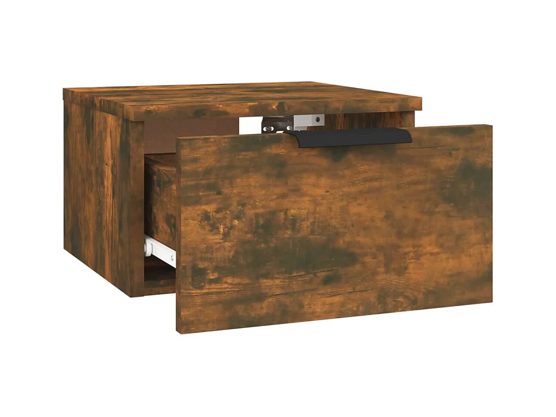 Mesitas de noche | Mesilla de noche de pared 2 uds color roble ahumado 34x30x20 cm