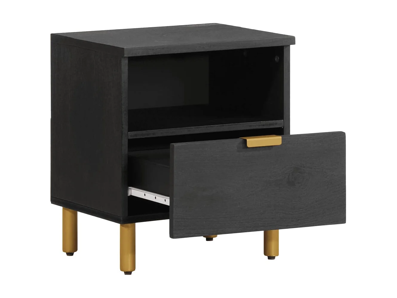 Nachttisch-Beistelltisch Schwarz 40x33x46 cm Holzwerkstoff SHL51193