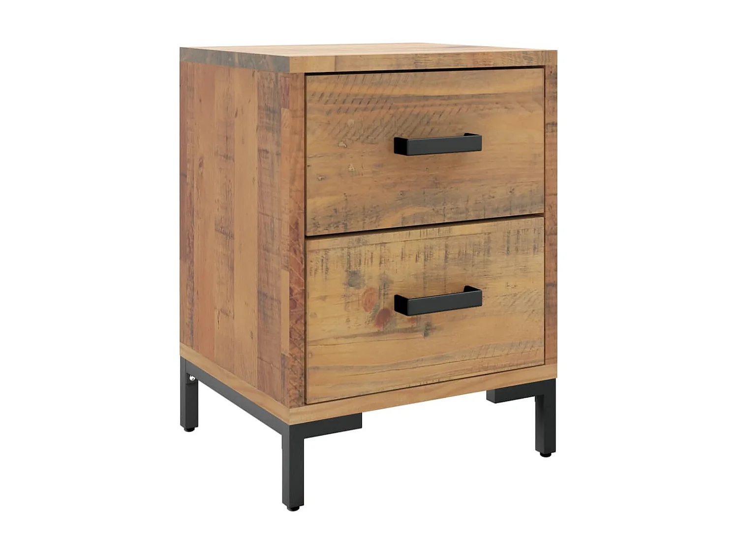 Nachttisch 2er Set-Beistelltisch-Nachttischkommode 36x30x45 cm Massivholz Kiefer SHL13397