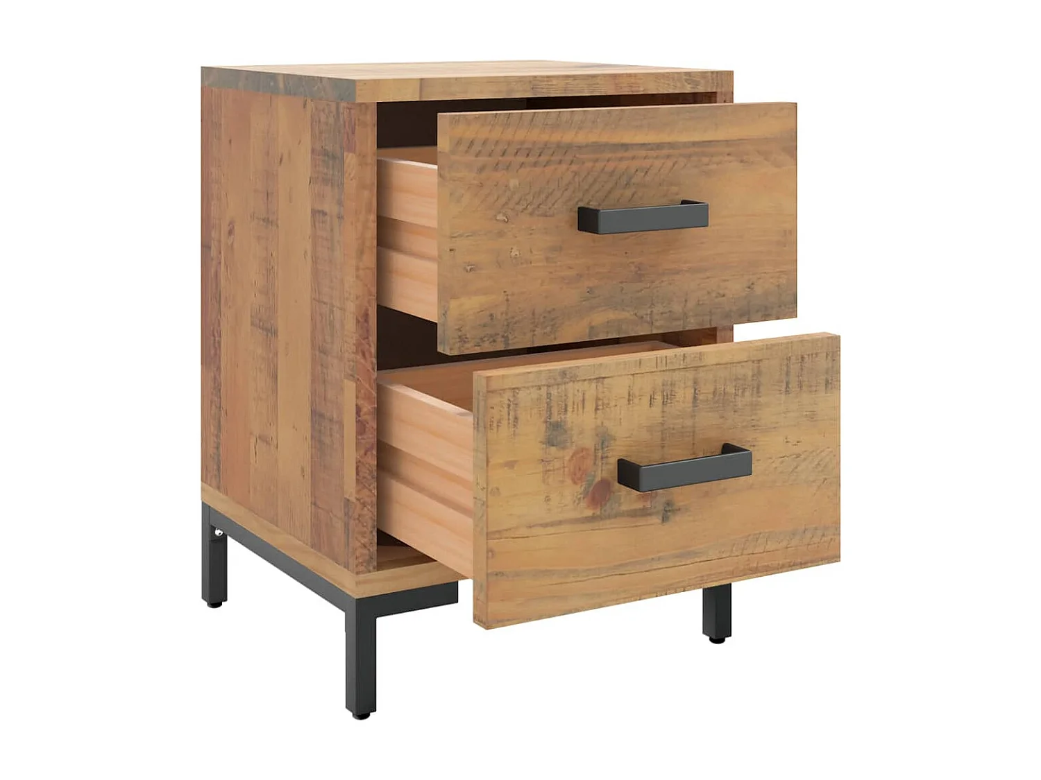 Nachttisch 2er Set-Beistelltisch-Nachttischkommode 36x30x45 cm Massivholz Kiefer SHL13397