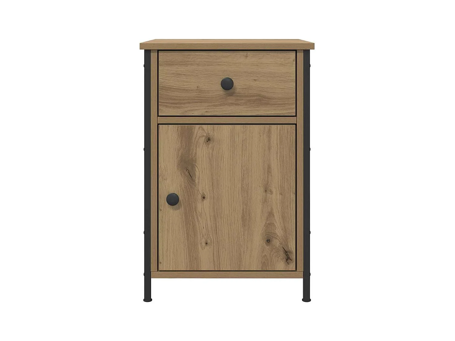 Table de chevet-Table de Nuit avec tiroir chêne artisanal 40x42x60 cm