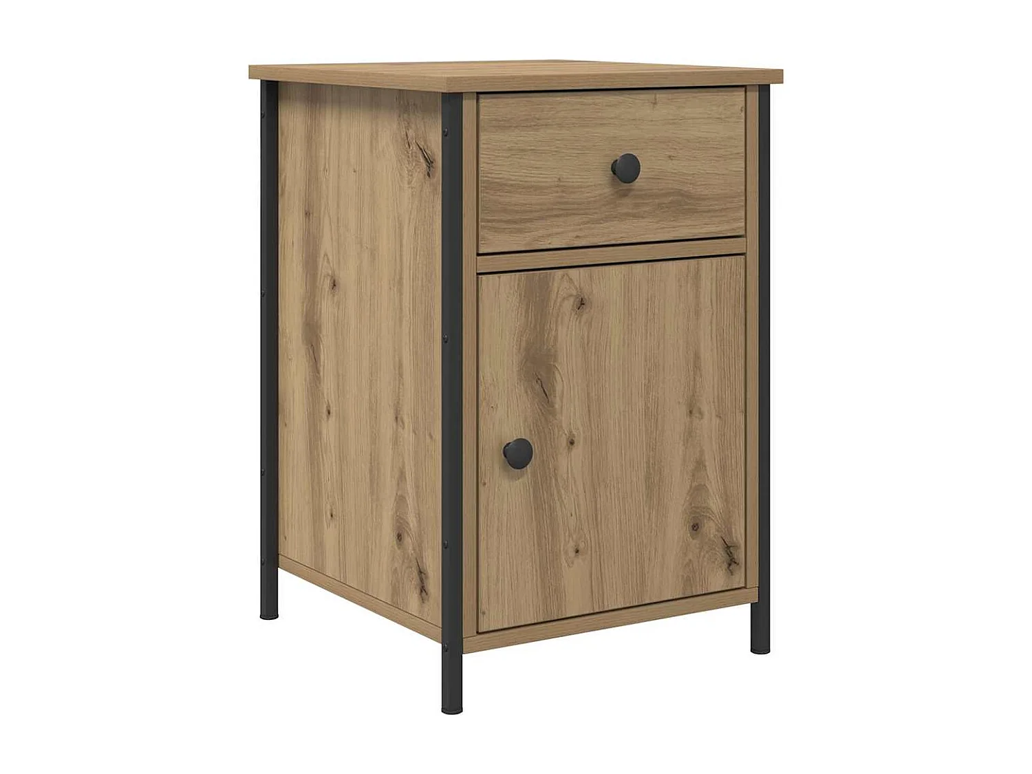 Mesita de Noche | Armario de Noche | Mesilla de noche con cajón Roble artisan 40x42x60 cm