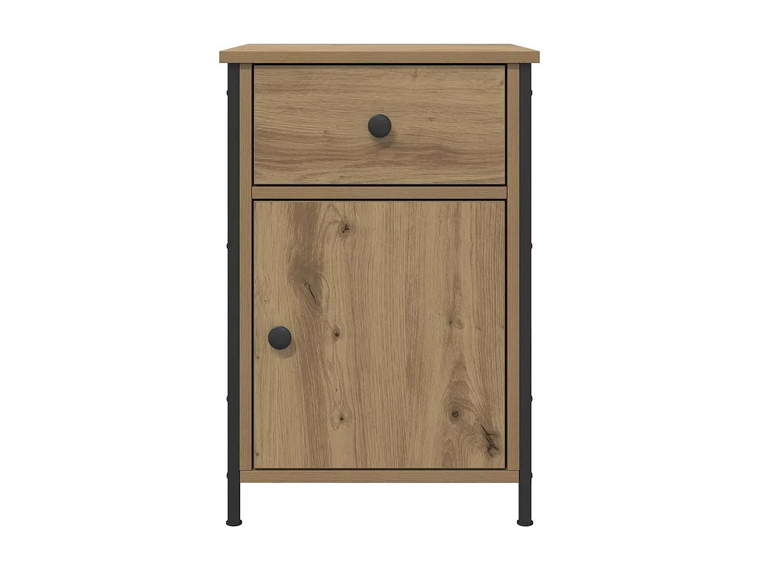 Mesita de Noche | Armario de Noche | Mesilla de noche con cajón Roble artisan 40x42x60 cm