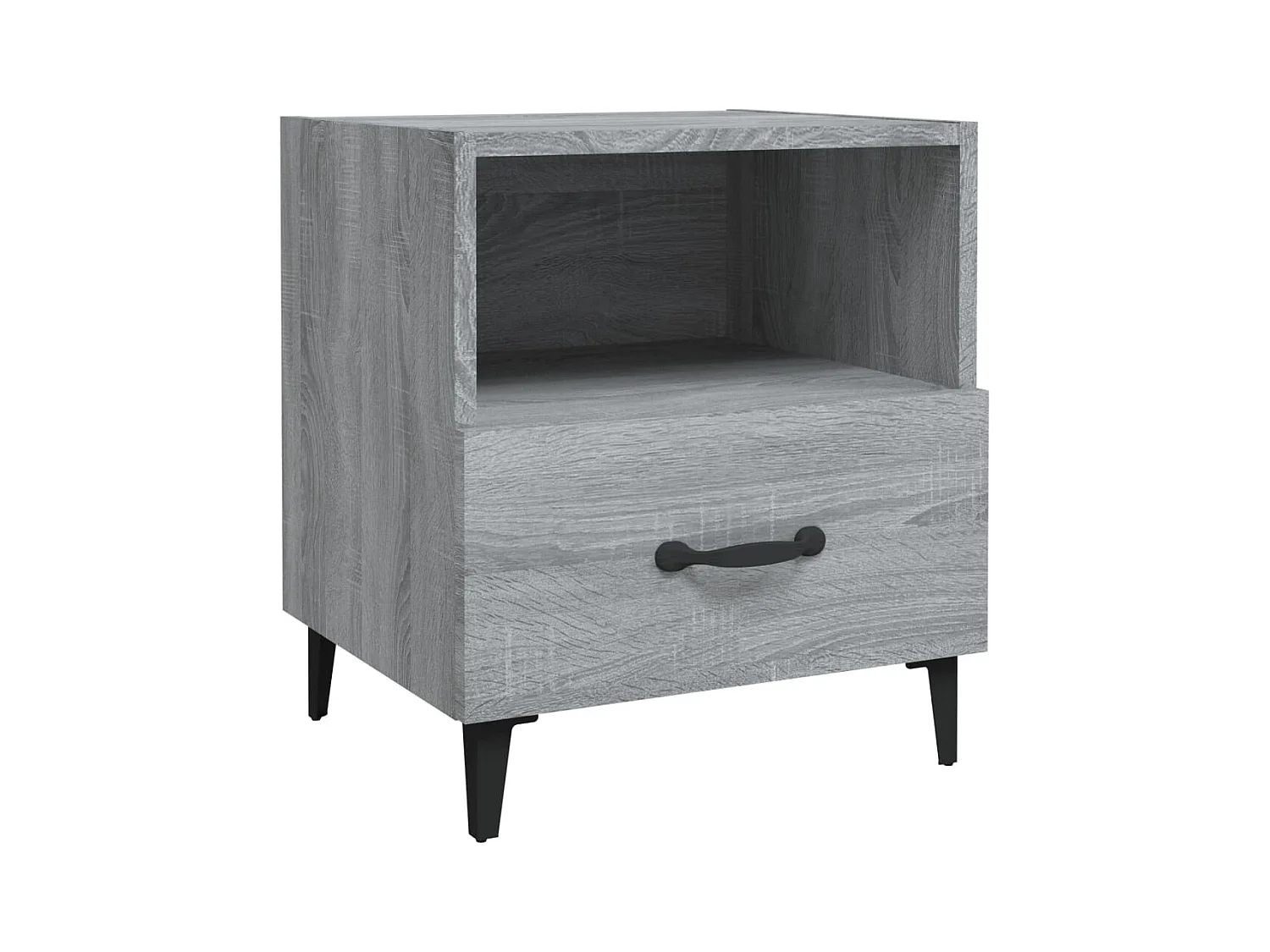 Mesita de noche | Mesilla de noche madera contrachapada gris Sonoma