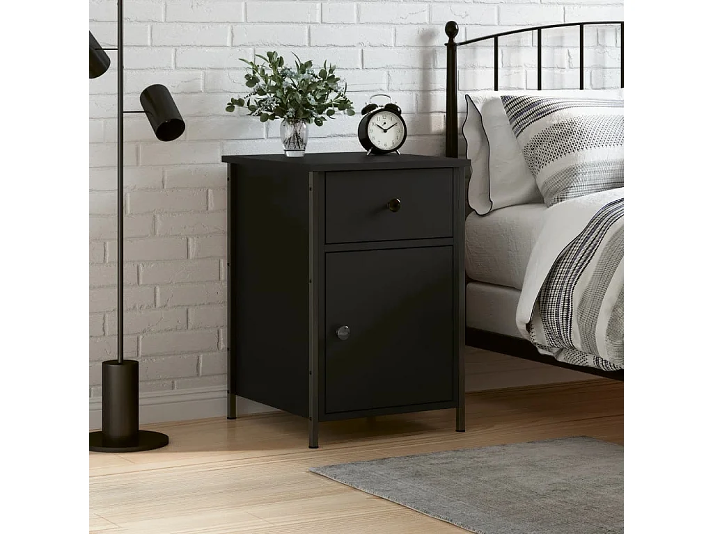 Nachttisch-Beistelltisch Schwarz 40x42x60 cm Holzwerkstoff SHL75779