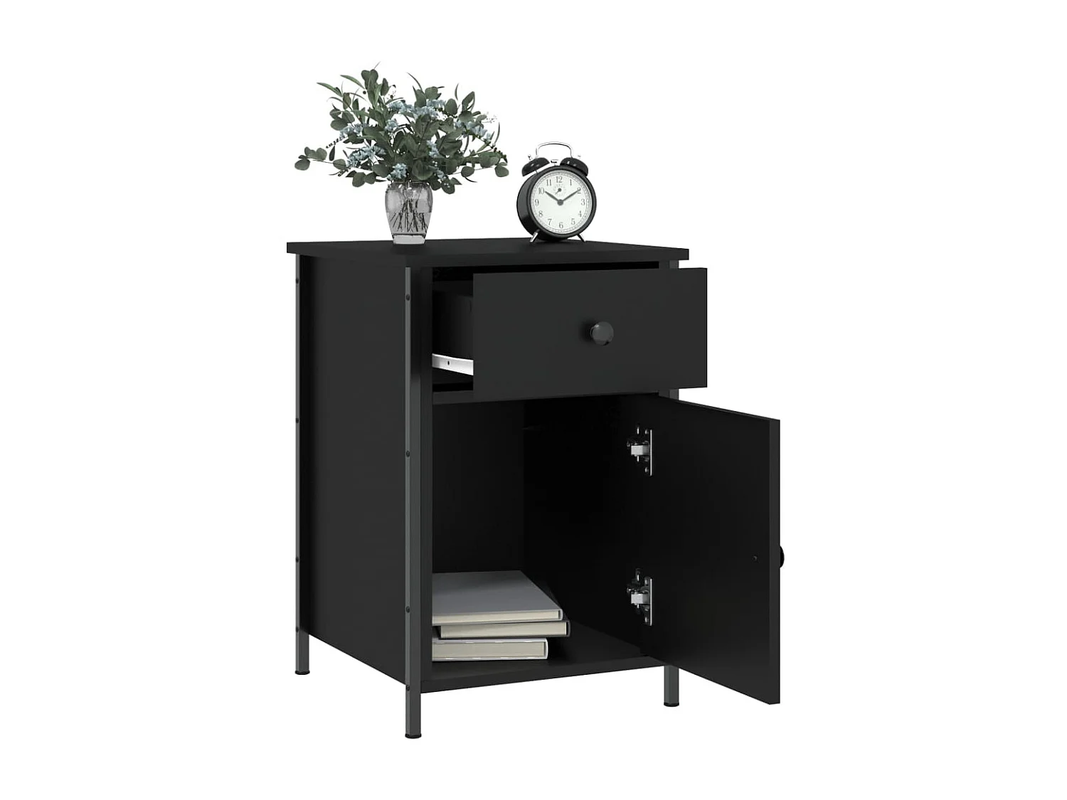 Nachttisch-Beistelltisch Schwarz 40x42x60 cm Holzwerkstoff SHL75779