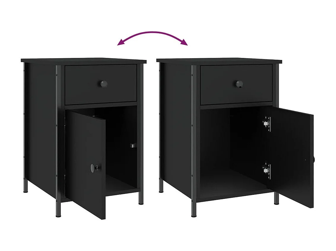 Nachttisch-Beistelltisch Schwarz 40x42x60 cm Holzwerkstoff SHL75779