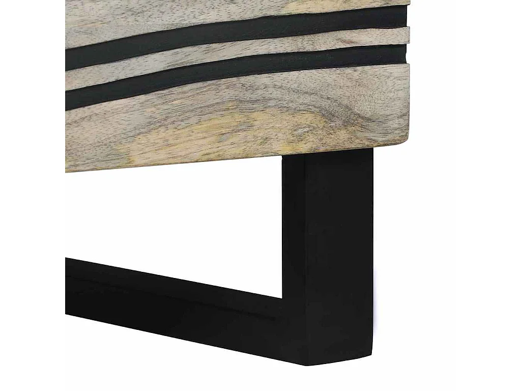 Nachttisch 2er Set-Beistelltisch Weiß und Schwarz 40 x 33 x 46 cm SHL14920