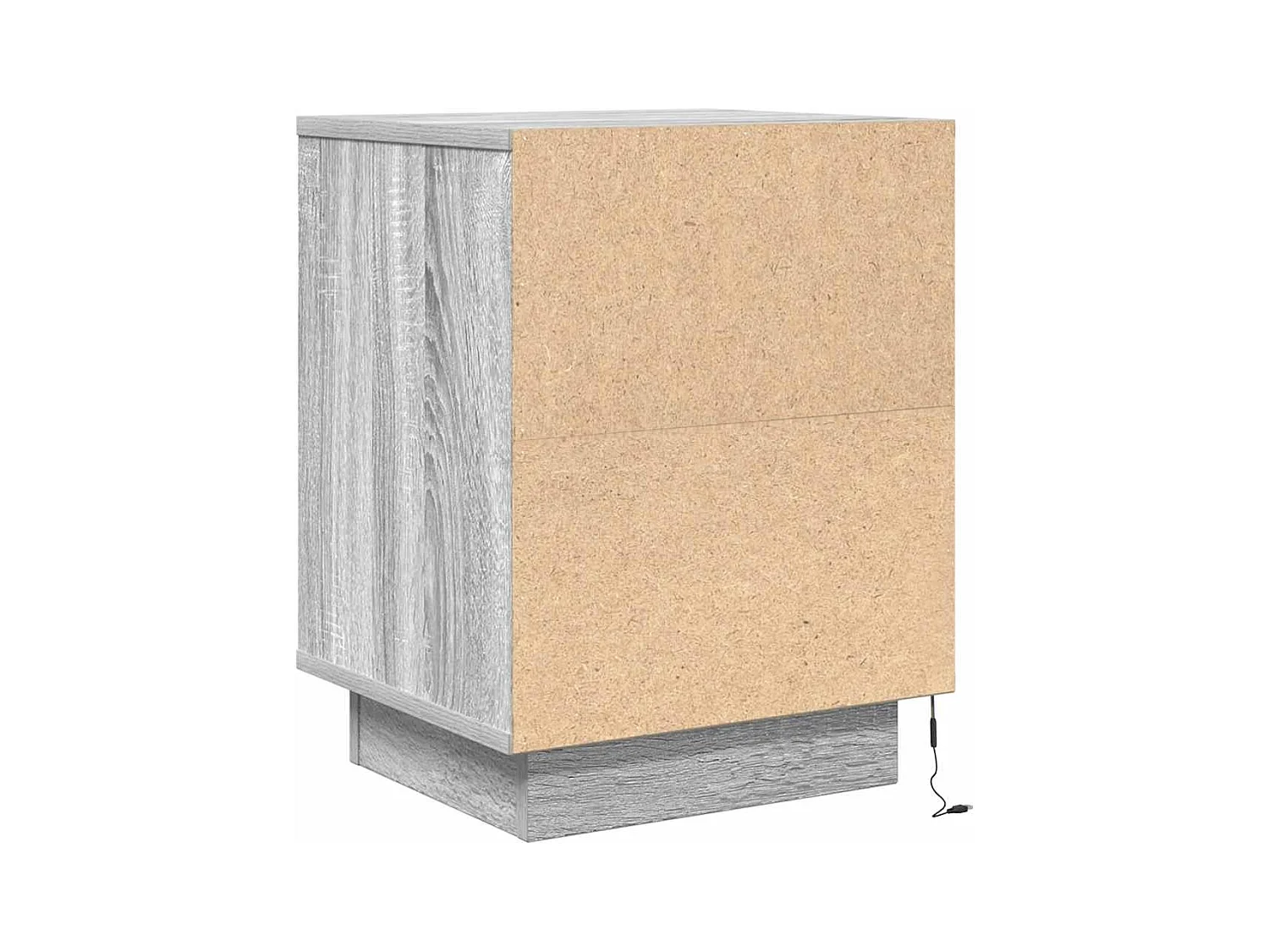 Mesilla de noche | Mesita de noche con luces LED Sonoma gris 38x34x50 cm