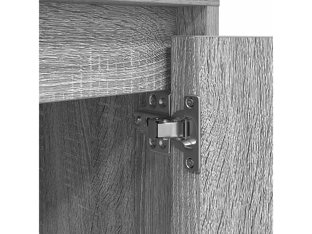 Nachttisch-Beistelltisch-Nachtschrank mit LED-Leuchten Grau Sonoma 38x34x50 cm SHL73202