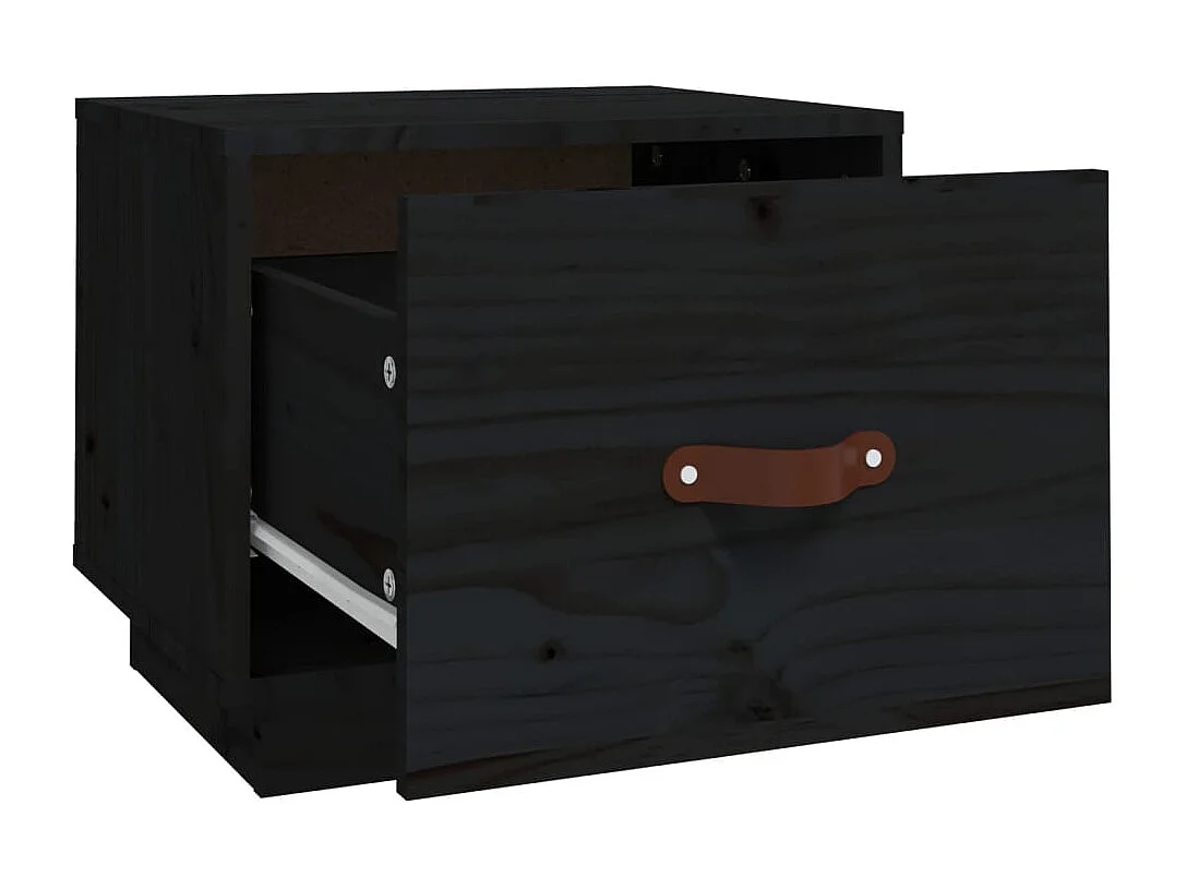 Mesitas de noche | Mesilla de noche 2 uds madera maciza de pino negro 40x34x35 cm