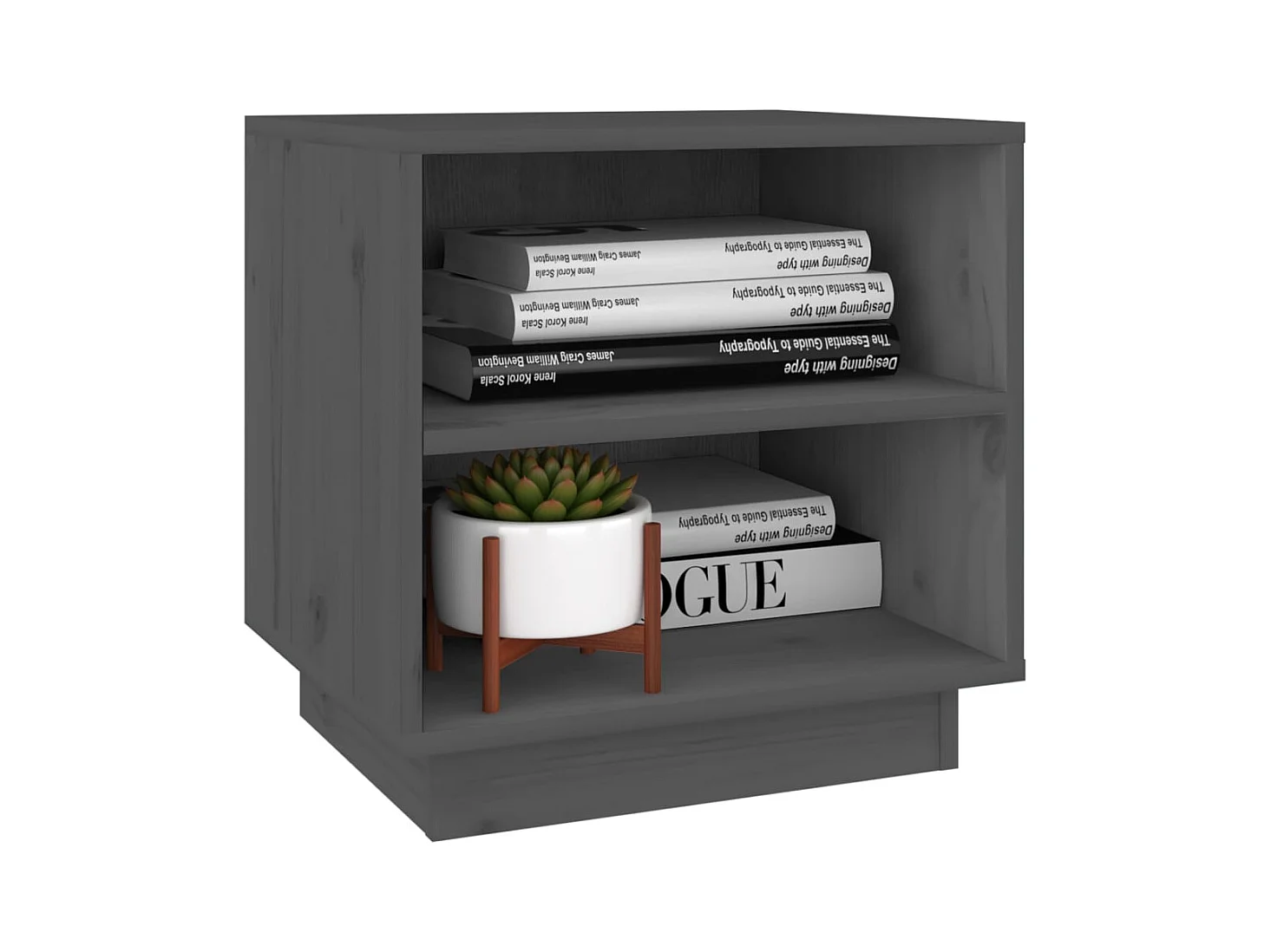 Mesitas de noche | Mesilla de noche 2 uds madera maciza de pino gris 40x34x40 cm