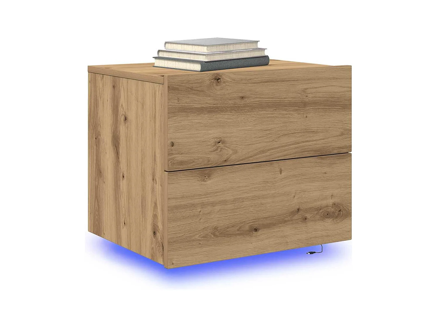 Mesita de Noche | Armario de Noche montado en la pared con cajón Roble artisan