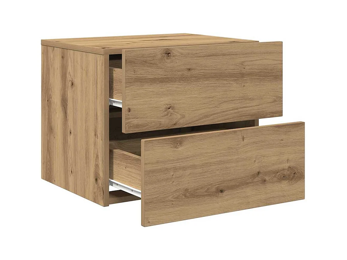 Mesita de Noche | Armario de Noche montado en la pared con cajón Roble artisan