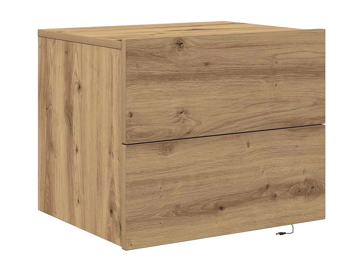 Mesita de Noche | Armario de Noche montado en la pared con cajón Roble artisan