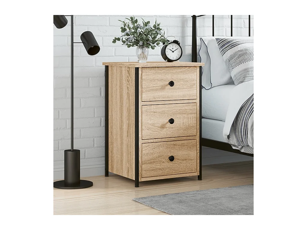 Mesita de noche | Mesilla de noche madera de ingeniería roble Sonoma 40x36x60 cm