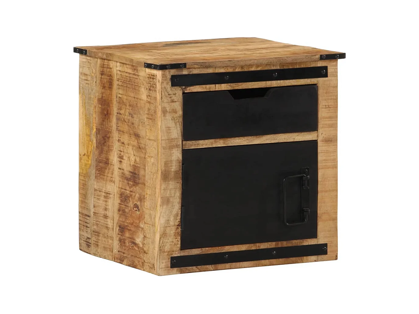 Mesita de noche | Mesilla de noche madera maciza de mango 40x40x45 cm