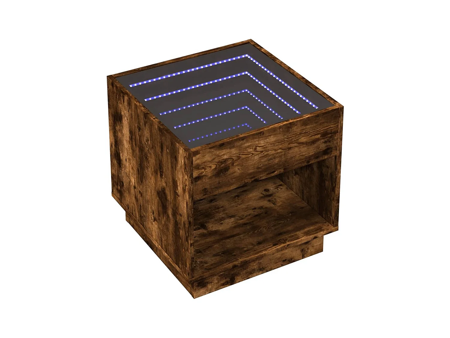 Mesita de noche | Mesilla de noche con Infinity LED roble ahumado 50x50x50 cm