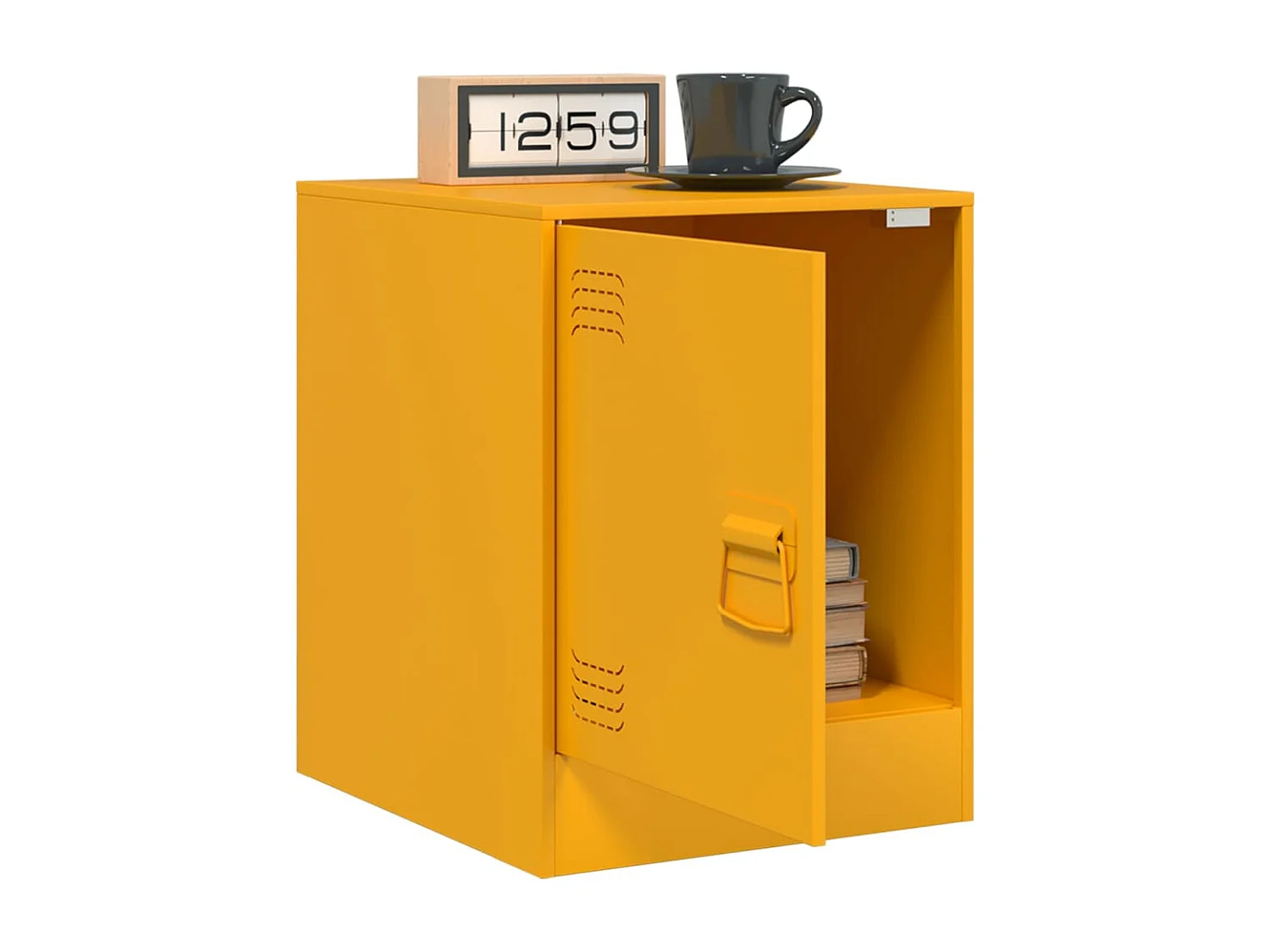 Nachttisch 2er Set-Beistelltisch-Nachttischkommode Senfgelb 34,5x39x44 cm Stahl SHL94544