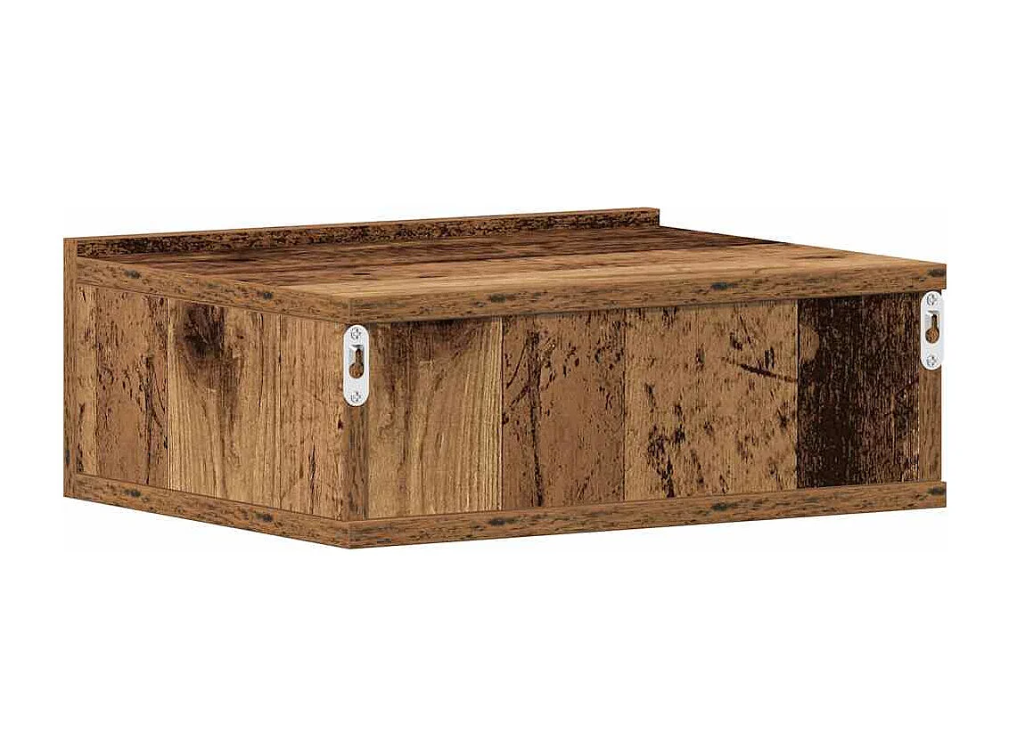 Nachttisch hängend | Wand-Nachttisch Altholz-Optik 40x32x15 cm Holzwerkstoff SHL44486