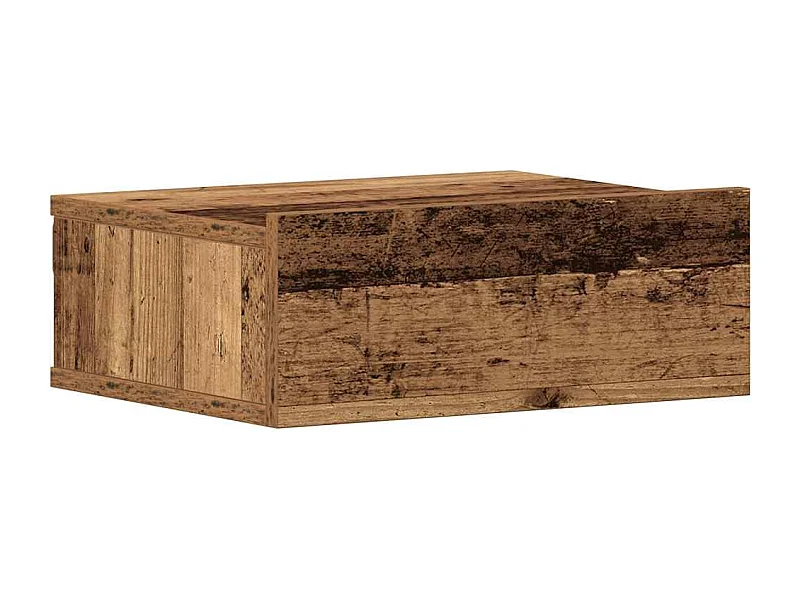 Nachttisch hängend | Wand-Nachttisch Altholz-Optik 40x32x15 cm Holzwerkstoff SHL44486
