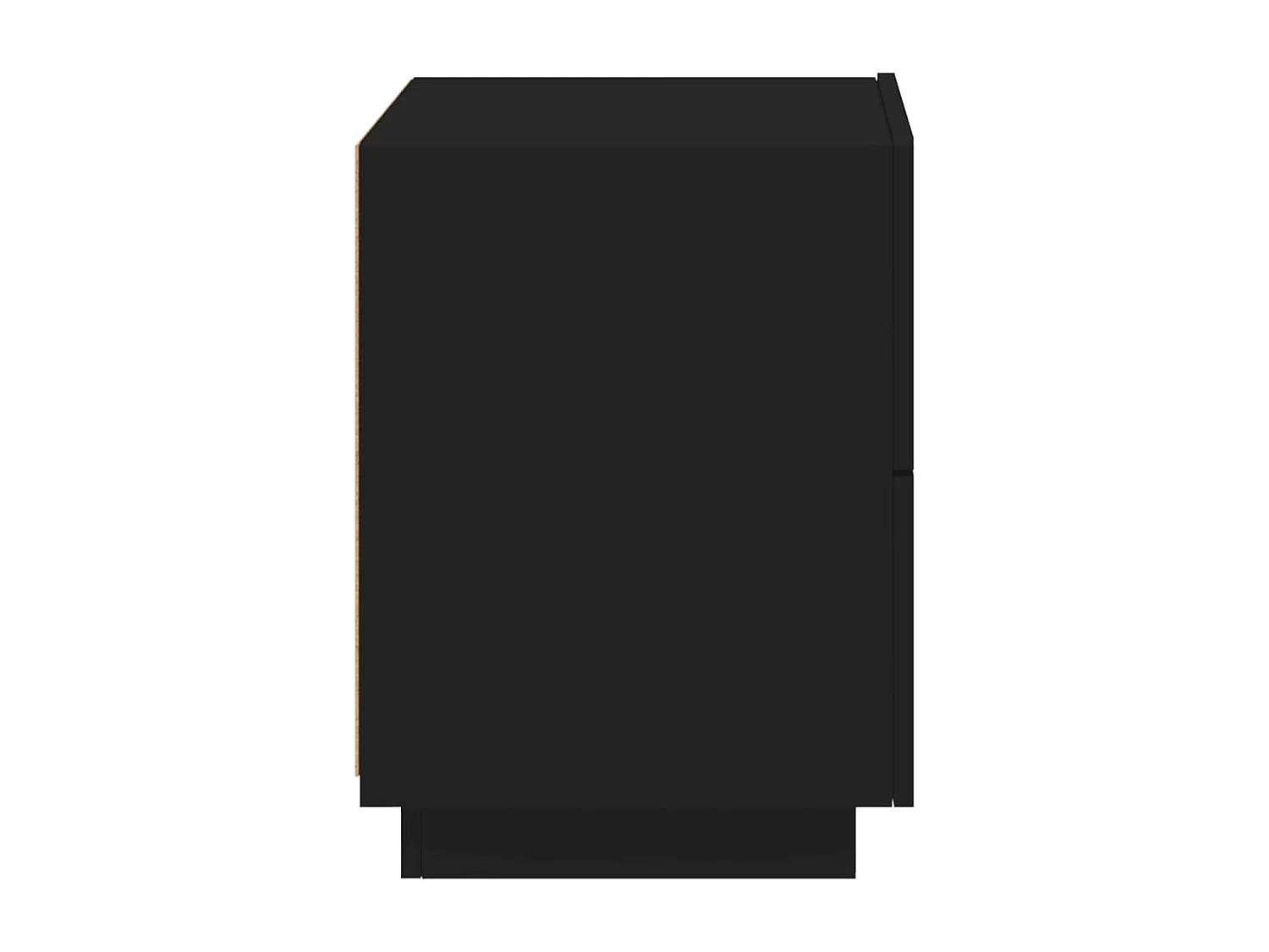 Mesita de noche | Mesilla de noche con luces LED madera de ingeniería negra