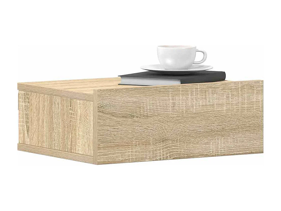 Nachttisch hängend | Wand-Nachttisch Sonoma-Eiche 40x30x15 cm Holzwerkstoff SHL55754