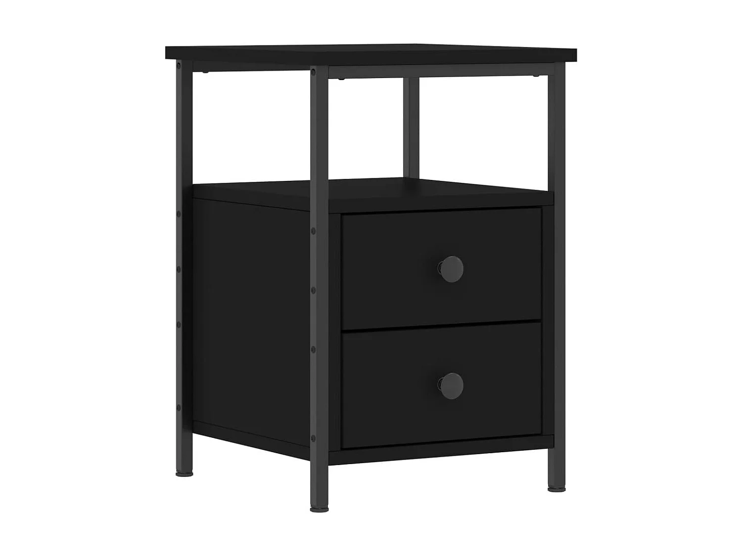 Mesita de noche | Mesilla de noche madera de ingeniería negro 34x35,5x50 cm