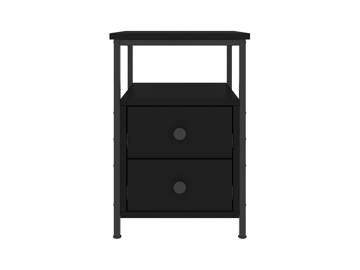 Mesita de noche | Mesilla de noche madera de ingeniería negro 34x35,5x50 cm