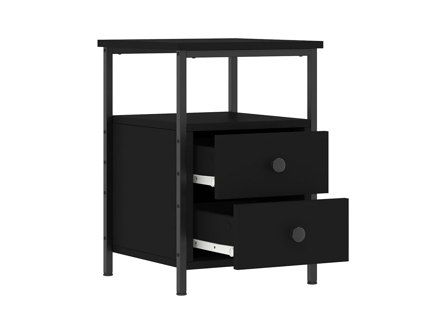 Mesita de noche | Mesilla de noche madera de ingeniería negro 34x35,5x50 cm