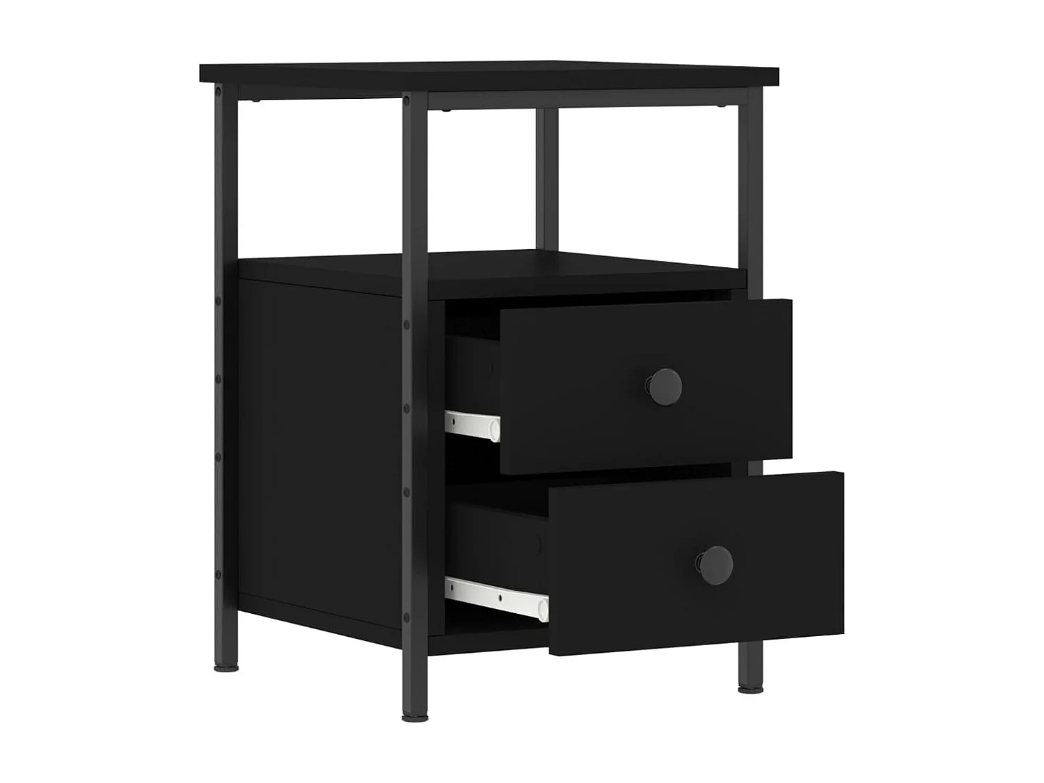 Nachttisch-Beistelltisch Schwarz 34x35,5x50 cm Holzwerkstoff SHL49847