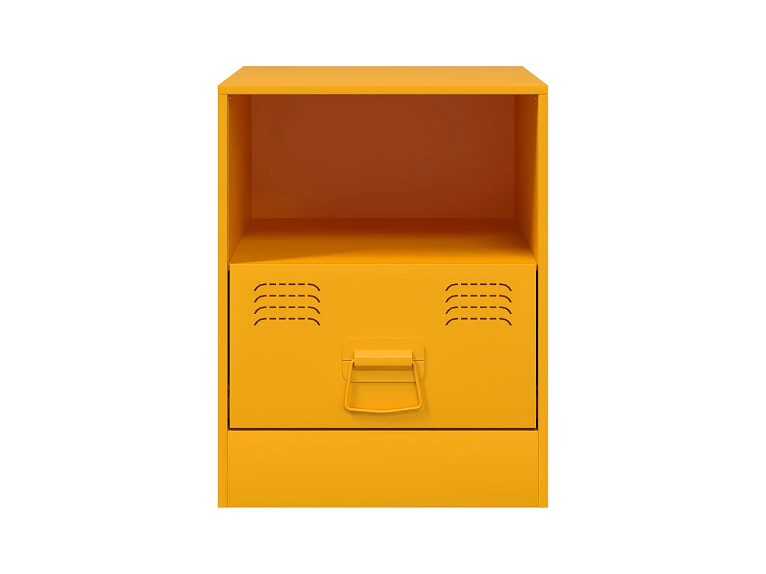 Mesitas de noche | Mesilla de noche 2 uds acero amarillo mostaza 34,5x39x44 cm